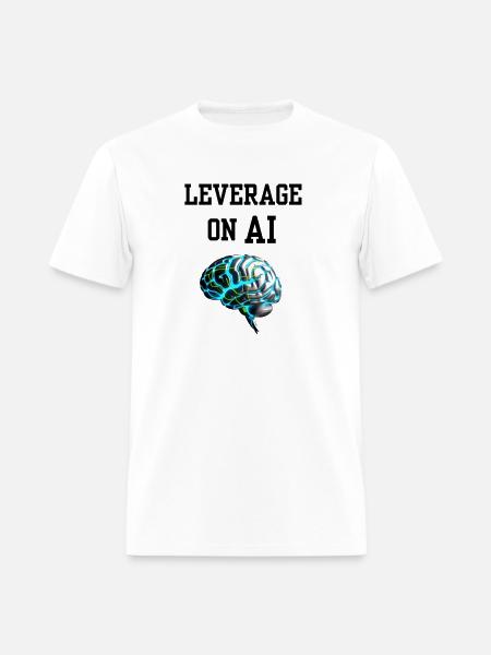 Leverage on AI Brain Neon - Men's T-Shirt - white