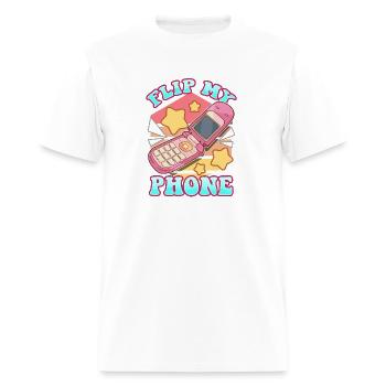 Flip My Phone Funny Retro Vintage Flip Phone Fun O - Men's T-Shirt - white - Front - Jose (178cm)