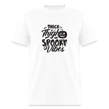 Thick Things Spooky Vibes - Men's T-Shirt - white - Front - Jose (178cm)