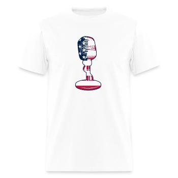 Podcast Mic Podcasting Podcast America Flag - Men's T-Shirt - white - Front - Jose (178cm)