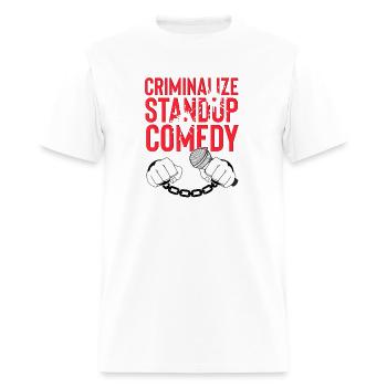 Criminalize Stand Up Comedy - Men's T-Shirt - white - Front - Jose (178cm)