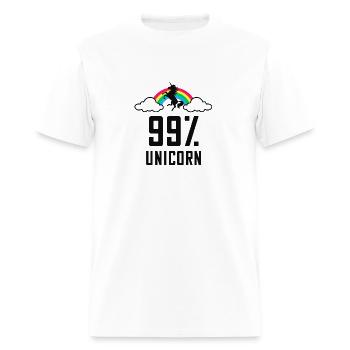 99% UNICORN - Men's T-Shirt - white - Front - Jose (178cm)