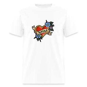 Mom Heart Tattoo Angel Devil Cherub Front Back - Men's T-Shirt - white - Front - Jose (178cm)