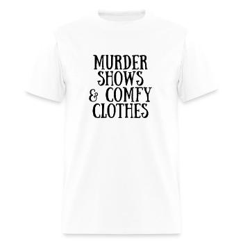 True Crime Murder Shows Comfy - Men's T-Shirt - white - Front - Jose (178cm)