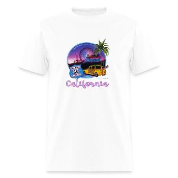 Santa Moa Pier California 66 End Of The Trail - Men's T-Shirt - white - Front - Jose (178cm)