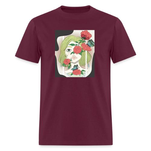 Girl with Rose Vine - Men's T-Shirt