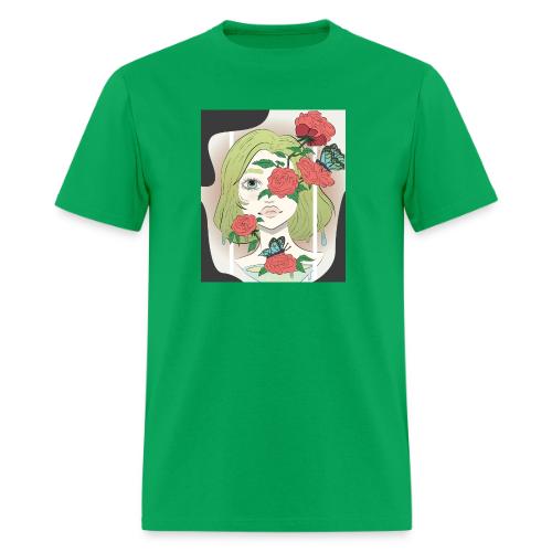 Girl with Rose Vine - Men's T-Shirt