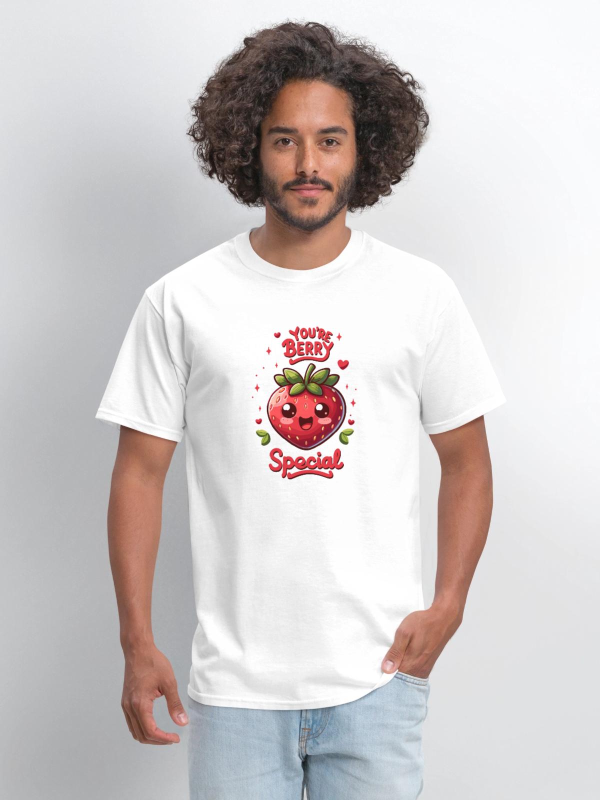 Berry Special Strawberry - Men's T-Shirt - white - Front - Jose (178cm)