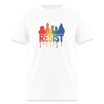 RESIST Activism T-Shirt – Stand for Justice, Freed - Men's T-Shirt - white - Front - Jose (178cm)