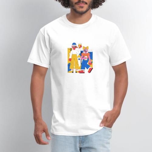 Bold Geometric Duo Pop Art - Men's T-Shirt