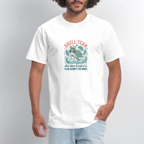 Shell Yeah Sea Turtle Beach Vibes - Men's T-Shirt
