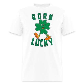 Born Lucky - Men's T-Shirt - white - Front - Jose (178cm)