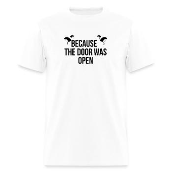 Because the Door Was Open - Parachuting Adventure - Men's T-Shirt - white - Front - Jose (178cm)