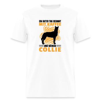 Shorthair Collie and Coffee Scotland Collie saying - Men's T-Shirt - white - Front - Jose (178cm)