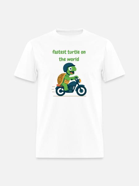 Turtle driver motorcycle - Men's T-Shirt - white