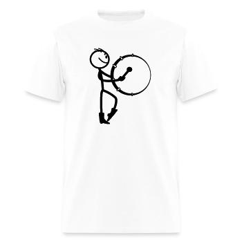 Fanfare drum. Stickmen image - Men's T-Shirt - white - Front - Jose (178cm)