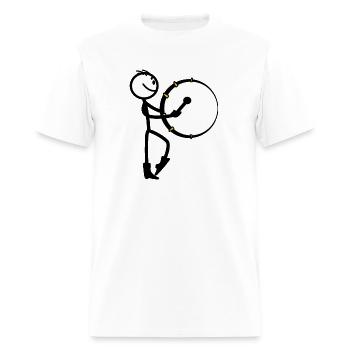 Fanfare stickmen large drum - Men's T-Shirt - white - Front - Jose (178cm)