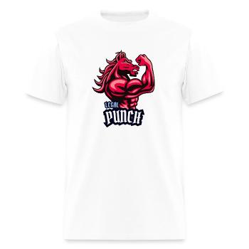 Legal Punch–Power Horse Gym Tee for Fitness Lovers - Men's T-Shirt - white - Front - Jose (178cm)