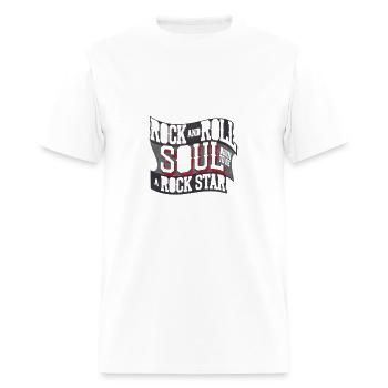 ROCK AND ROLL - Men's T-Shirt - white - Front - Jose (178cm)