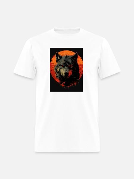 Crimson Moon Wolf - Men's T-Shirt - white