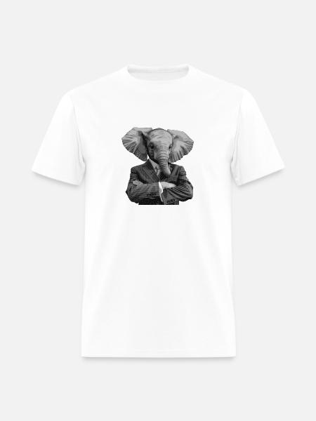 elephant in suit - Men's T-Shirt - white