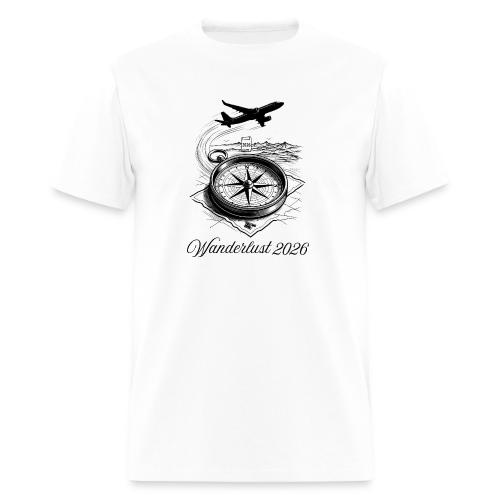 Wanderlust 2026 T-Shirt | Minimalist Travel Plane - Men's T-Shirt