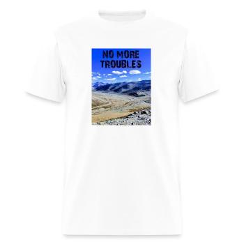 NO MORE TROUBLES - Men's T-Shirt - white - Front - Jose (178cm)