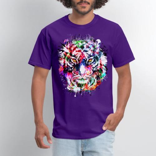 Colorful Tiger Head Portrait Drawing - Men's T-Shirt