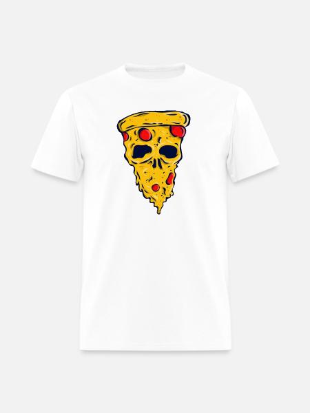 Neon Skull Pizza Slice - Men's T-Shirt - white