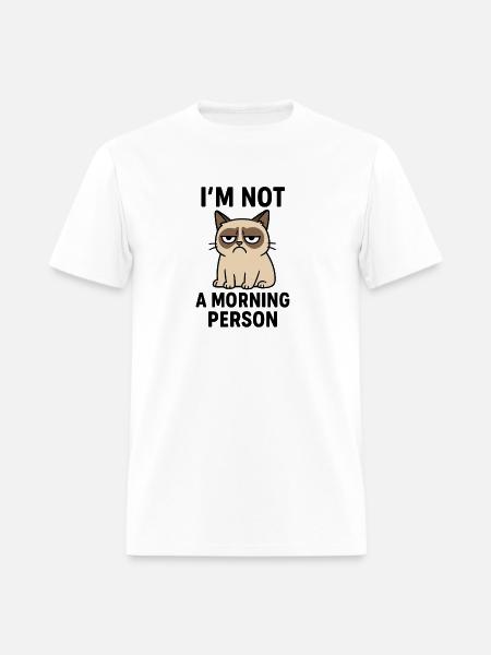 Moody Cat Minimal Meme - Men's T-Shirt - white