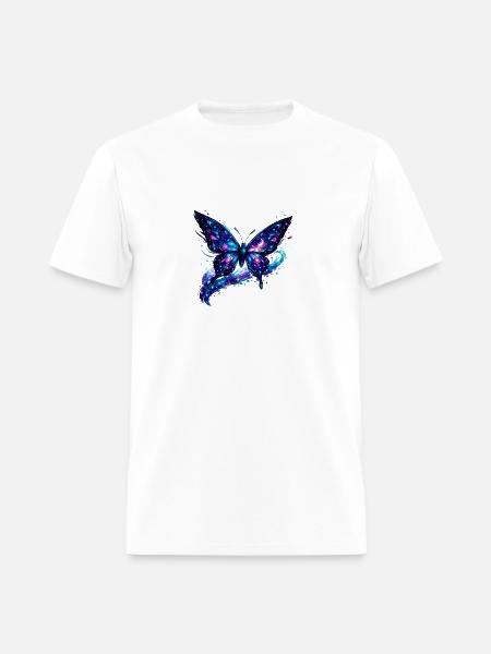 Cosmic Nebula Butterfly - Men's T-Shirt - white