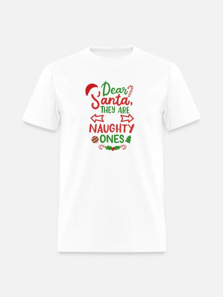 Santa Christmas Naughty Ones - Men's T-Shirt - white
