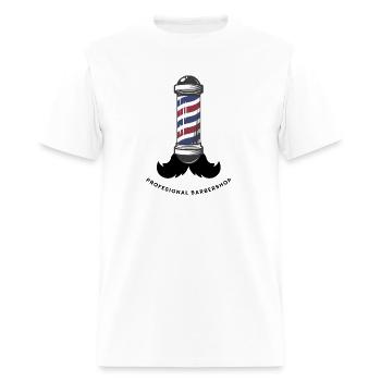 White Simple Modern Illustration Barbershop Logo - Men's T-Shirt - white - Front - Jose (178cm)