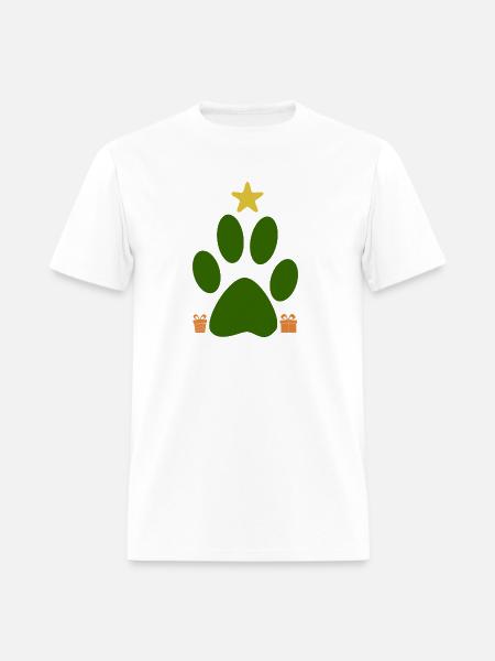 Cat Foot Christmas Tree - Men's T-Shirt - white