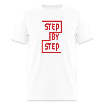 STEP by step design - Men's T-Shirt - white - Front - Jose (178cm)