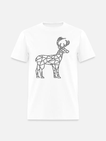 deer polygon - Men's T-Shirt - white