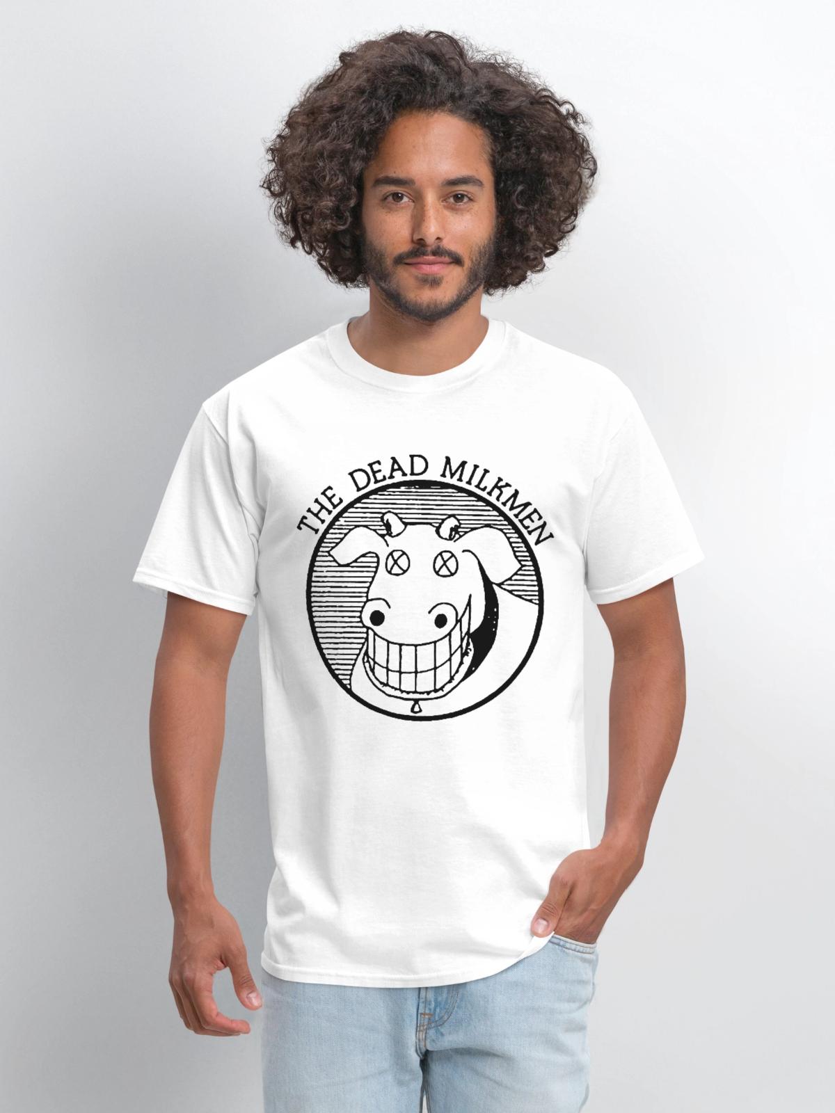 DEAD MILKMEN COW LOGO WHITE Licensed Adult cow - Men's T-Shirt - white - Front - Jose (178cm)