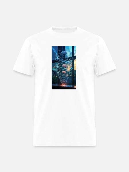 Neon Brain Spiral Science - Men's T-Shirt - white