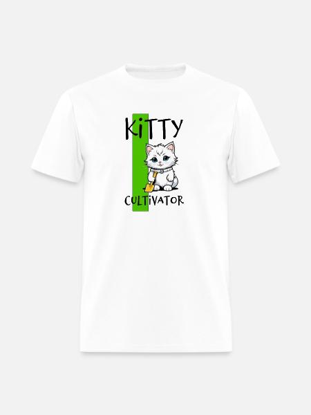 Kitty Cultivator Cats And Gardening - Men's T-Shirt - white
