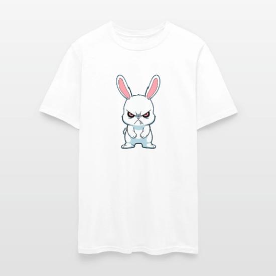 CANOTTA T-SHIRT  CONIGLIO CATTIVO BAD RABBIT CANOTTIERA IDEA REGALO