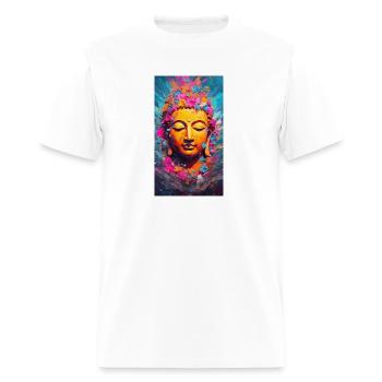VIBRANT COLOR SPLASHES Buddha - Men's T-Shirt - white - Front - Jose (178cm)