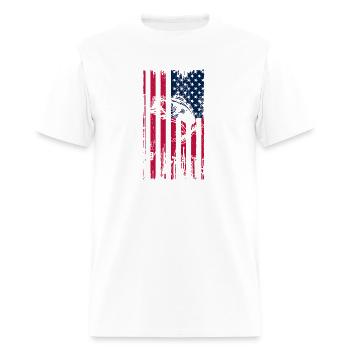 American Flag Fishing Angler Rod Pole Lure Fish - Men's T-Shirt - white - Front - Jose (178cm)