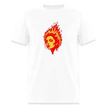 Woman with Hair on Fire - Men's T-Shirt - white - Front - Jose (178cm)