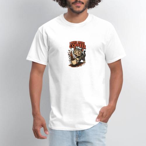 Funny Cat Coffee Lover Design – I Need More Coffee - Men's T-Shirt