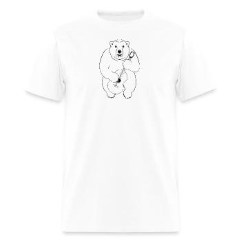 Bear Guitar Knock Out - Men's T-Shirt - white - Front - Jose (178cm)