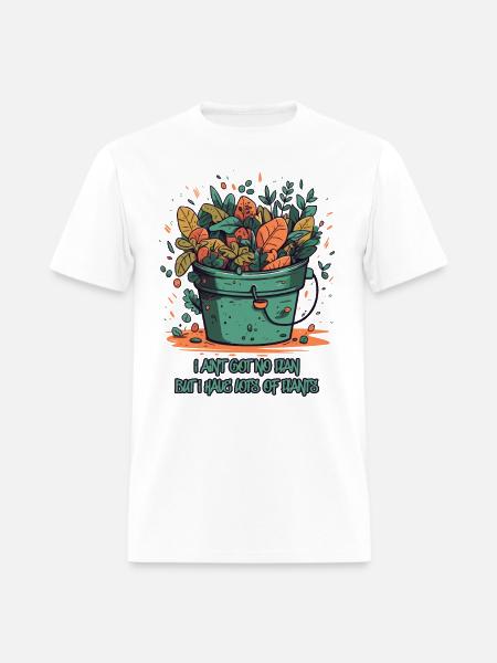Bucket Overflowing with Plants - Men's T-Shirt - white