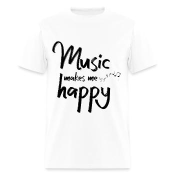 Music makes me happy - Men's T-Shirt - white - Front - Jose (178cm)