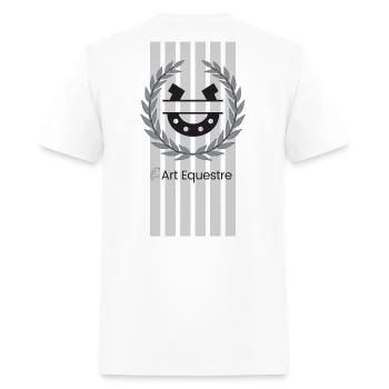 ArtEquestre equestrian fashion line - logo - Men's T-Shirt - white - Back - Jose (178cm)