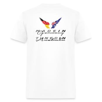 Made in Germany - Tuned in Australia - Men's T-Shirt - white - Back - Jose (178cm)