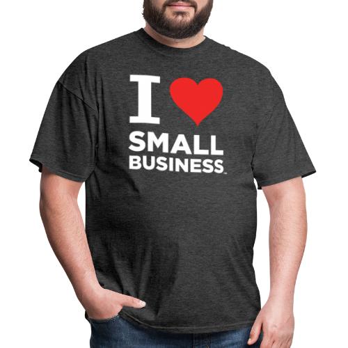 I Heart Small Business Logo (Red & White) - Men's T-Shirt